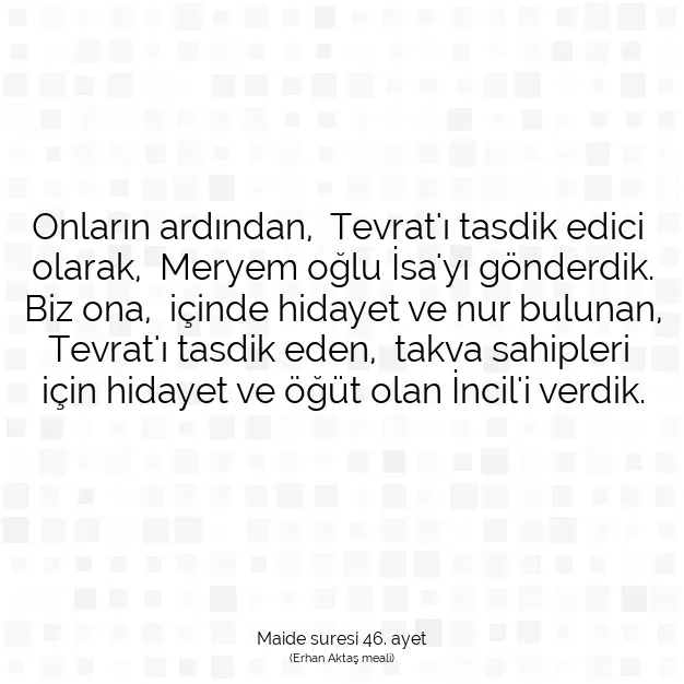 Ayetbul | Kuran Mealleri | Quran | Maide suresi 46. ayet