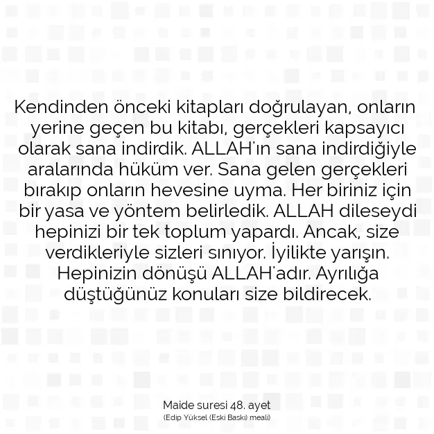 Ayetbul | Kuran Mealleri | Quran | Maide suresi 48. ayet