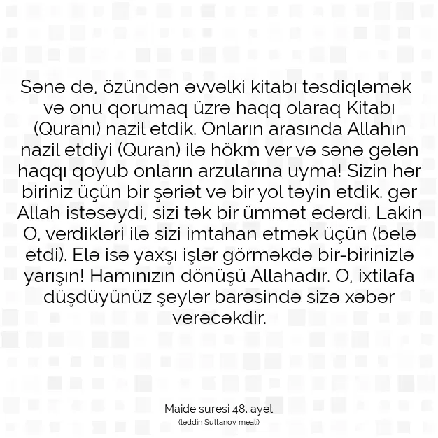 Ayetbul | Kuran Mealleri | Quran | Maide suresi 48. ayet