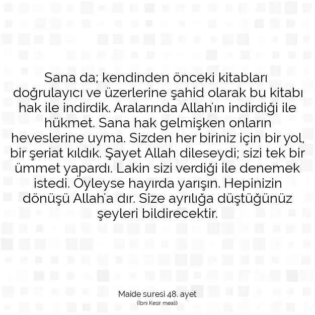 Ayetbul | Kuran Mealleri | Quran | Maide suresi 48. ayet