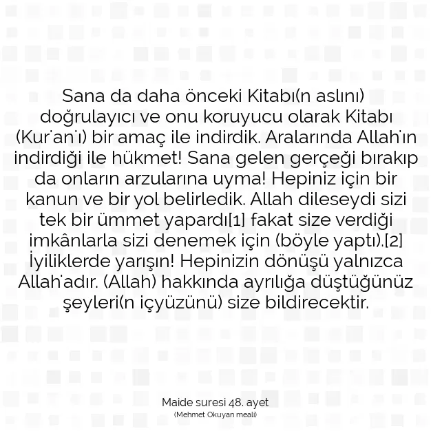 Ayetbul | Kuran Mealleri | Quran | Maide suresi 48. ayet