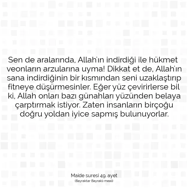 Ayetbul | Kuran Mealleri | Quran | Maide suresi 49. ayet