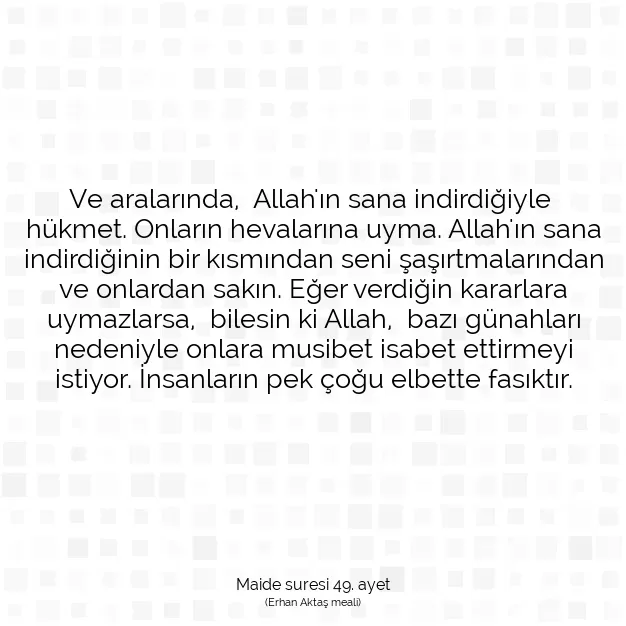 Ayetbul | Kuran Mealleri | Quran | Maide suresi 49. ayet