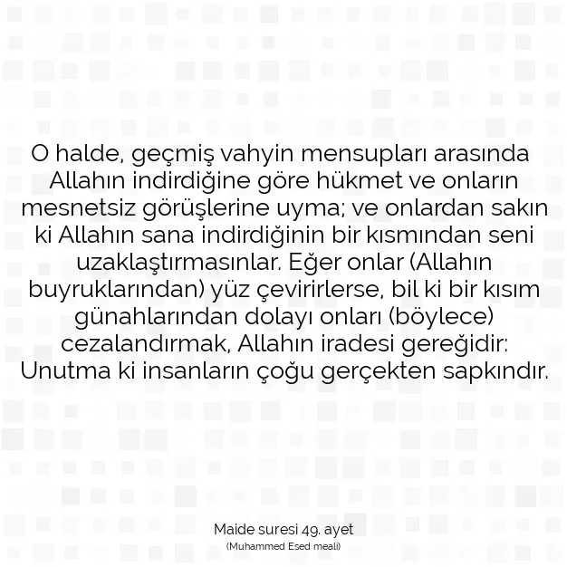 Ayetbul | Kuran Mealleri | Quran | Maide suresi 49. ayet