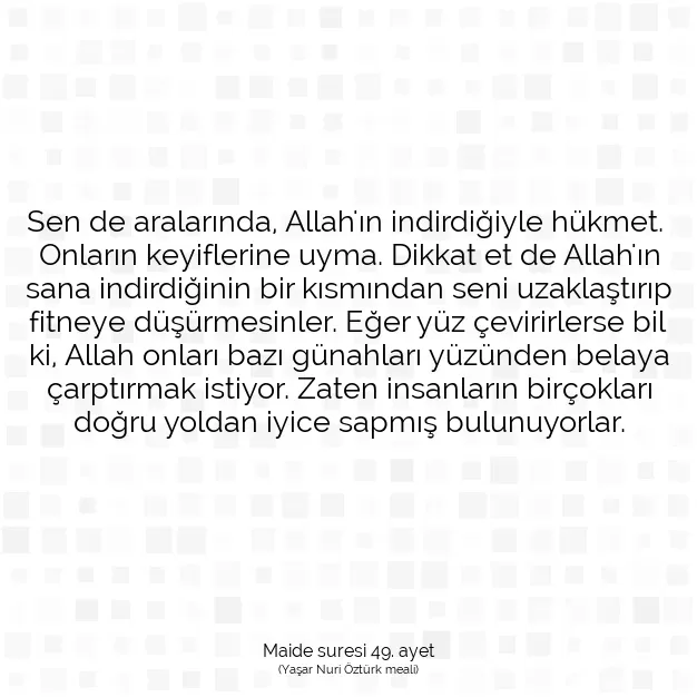 Ayetbul | Kuran Mealleri | Quran | Maide suresi 49. ayet