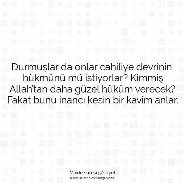 Ayetbul | Kuran Mealleri | Quran | Maide suresi 50. ayet