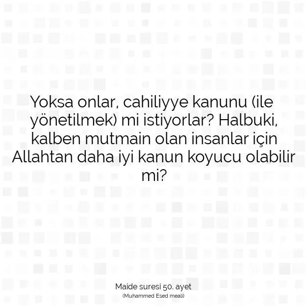 Ayetbul | Kuran Mealleri | Quran | Maide suresi 50. ayet