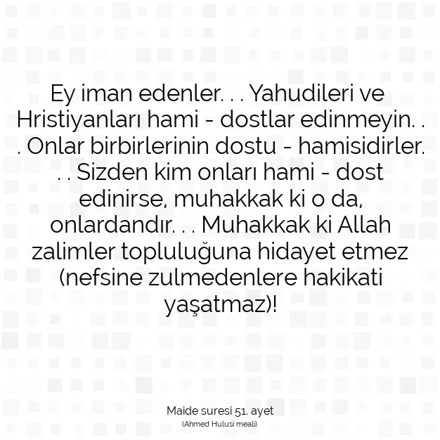 Ayetbul | Kuran Mealleri | Quran | Maide suresi 51. ayet