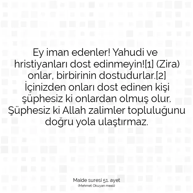 Ayetbul | Kuran Mealleri | Quran | Maide suresi 51. ayet