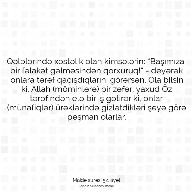 Ayetbul | Kuran Mealleri | Quran | Maide suresi 52. ayet