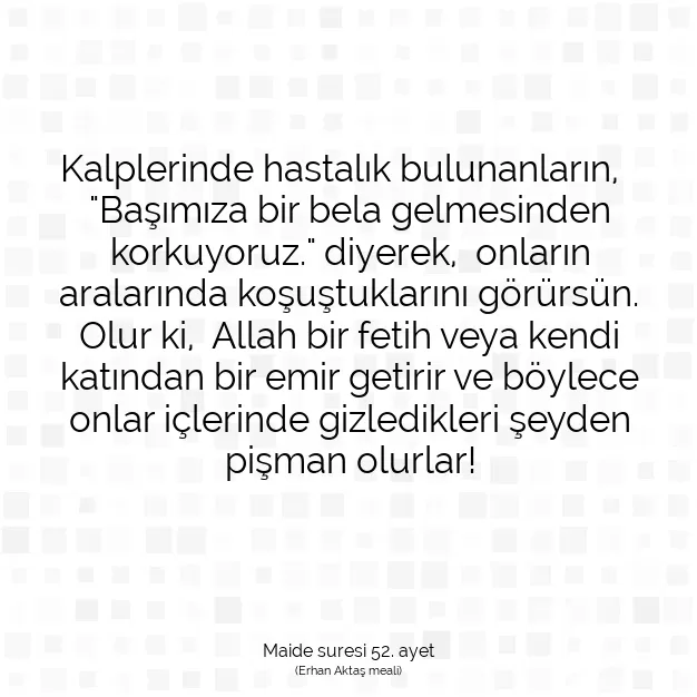 Ayetbul | Kuran Mealleri | Quran | Maide suresi 52. ayet