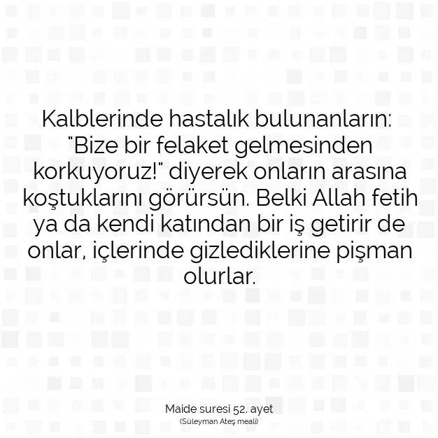 Ayetbul | Kuran Mealleri | Quran | Maide suresi 52. ayet