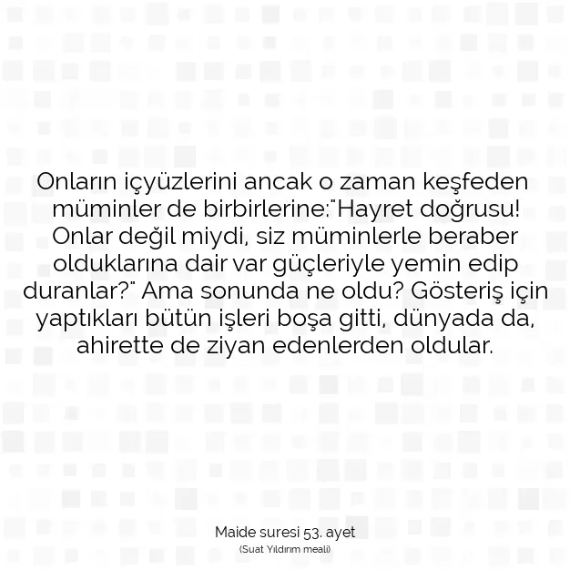 Ayetbul | Kuran Mealleri | Quran | Maide suresi 53. ayet