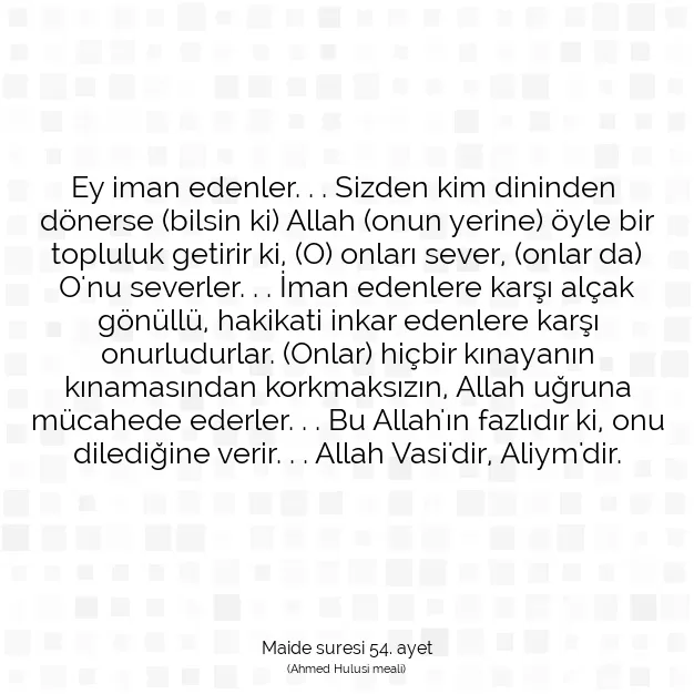 Ayetbul | Kuran Mealleri | Quran | Maide suresi 54. ayet