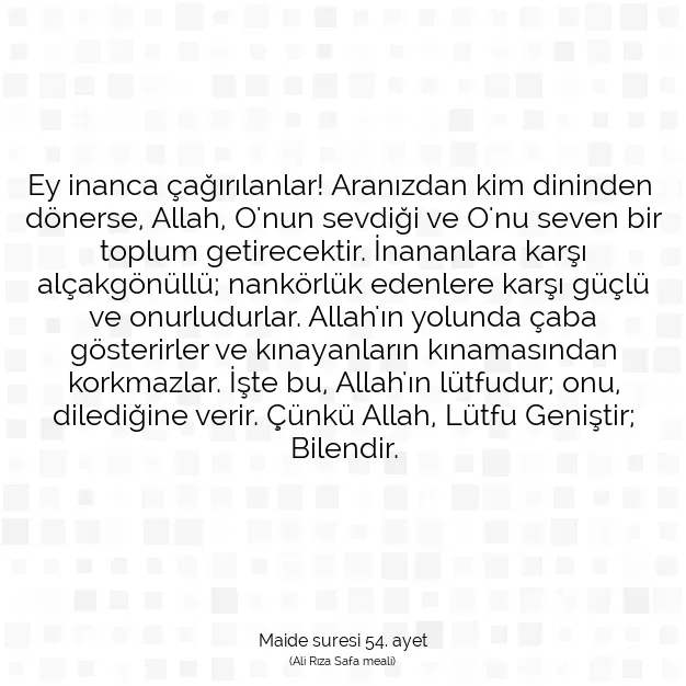 Ayetbul | Kuran Mealleri | Quran | Maide suresi 54. ayet