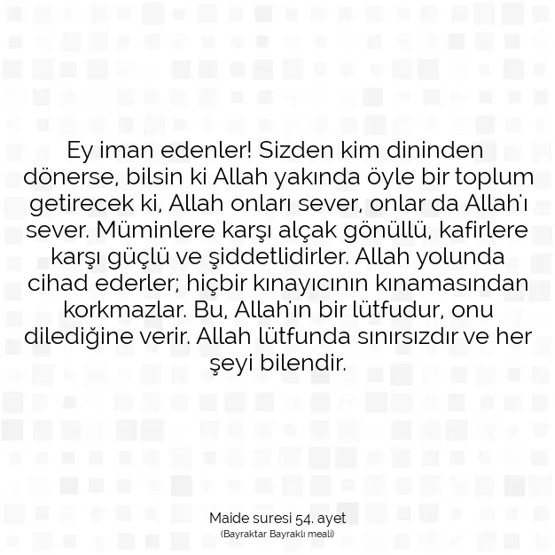 Ayetbul | Kuran Mealleri | Quran | Maide suresi 54. ayet