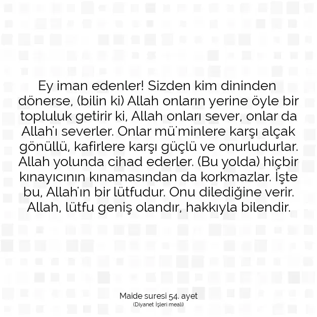 Ayetbul | Kuran Mealleri | Quran | Maide suresi 54. ayet