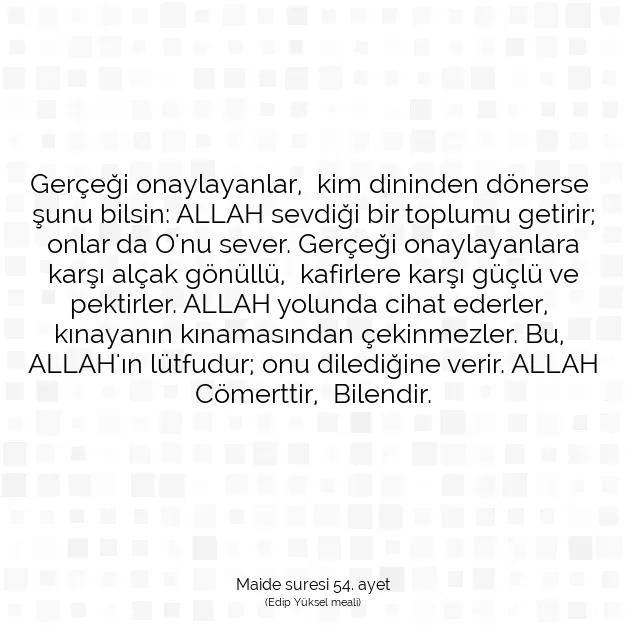 Ayetbul | Kuran Mealleri | Quran | Maide suresi 54. ayet