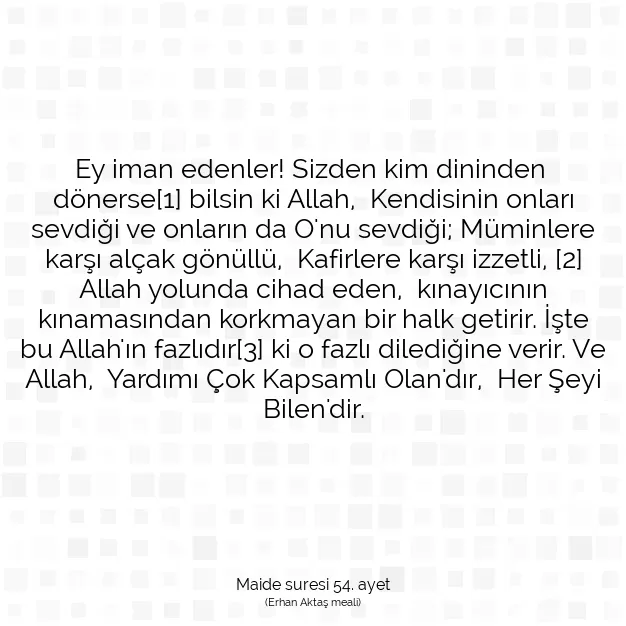 Ayetbul | Kuran Mealleri | Quran | Maide suresi 54. ayet