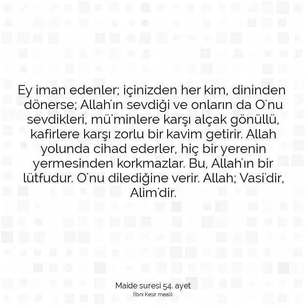 Ayetbul | Kuran Mealleri | Quran | Maide suresi 54. ayet