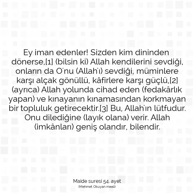 Ayetbul | Kuran Mealleri | Quran | Maide suresi 54. ayet