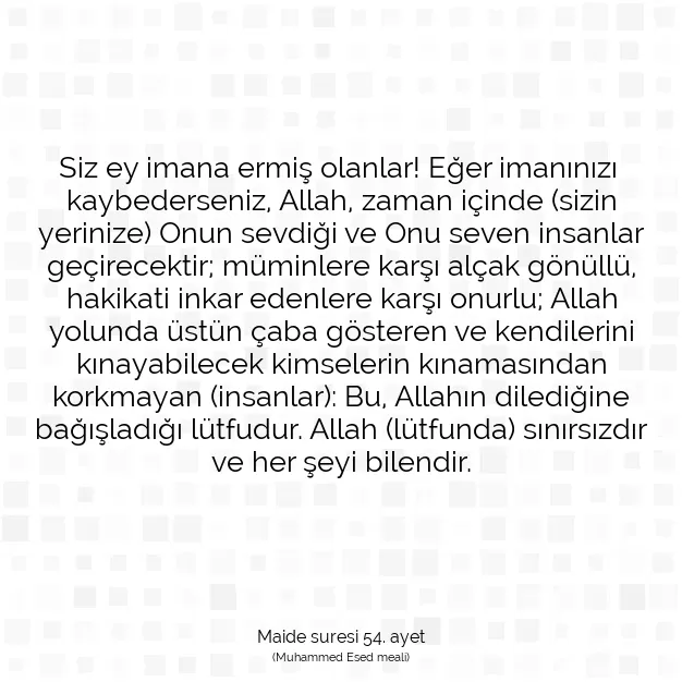 Ayetbul | Kuran Mealleri | Quran | Maide suresi 54. ayet