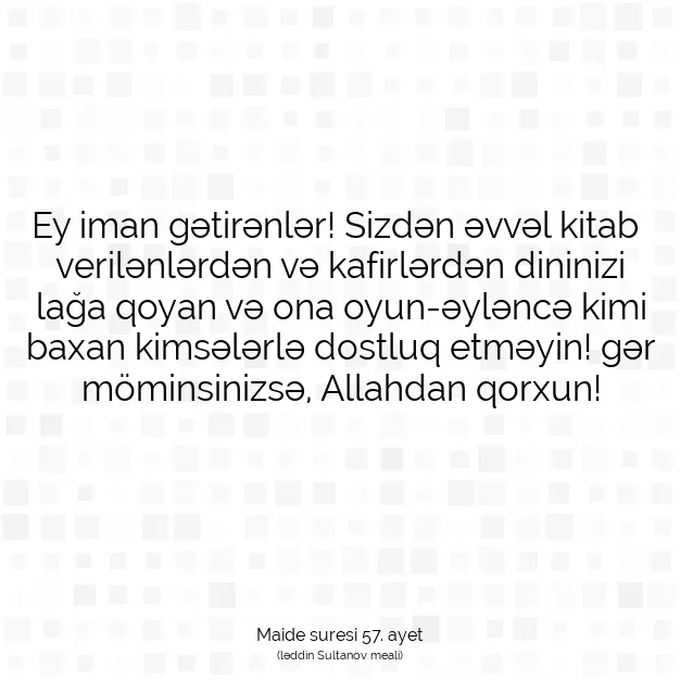 Ayetbul | Kuran Mealleri | Quran | Maide suresi 57. ayet