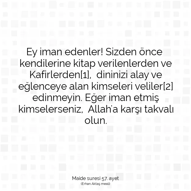 Ayetbul | Kuran Mealleri | Quran | Maide suresi 57. ayet