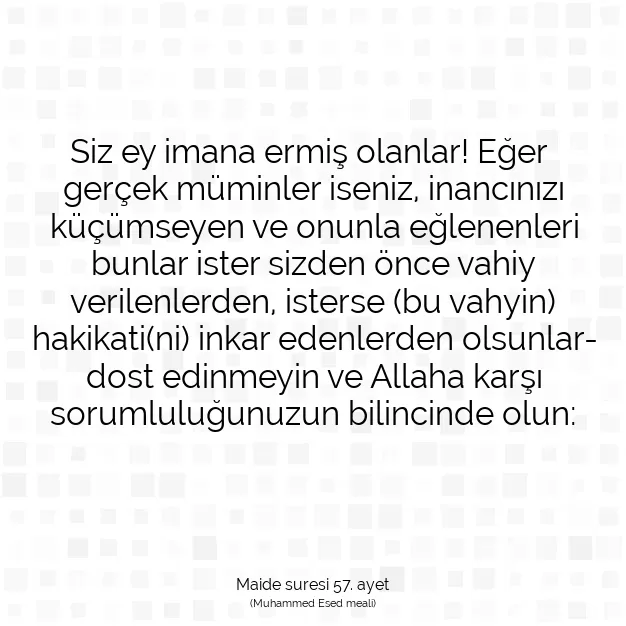 Ayetbul | Kuran Mealleri | Quran | Maide suresi 57. ayet