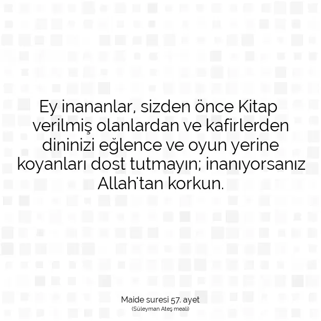 Ayetbul | Kuran Mealleri | Quran | Maide suresi 57. ayet