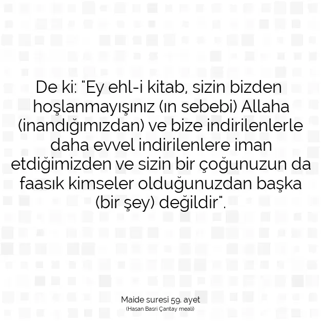 Ayetbul | Kuran Mealleri | Quran | Maide suresi 59. ayet