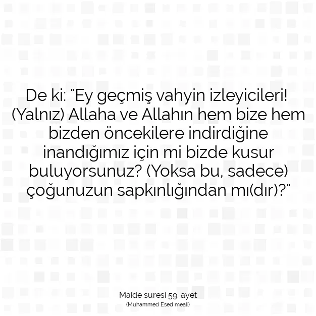 Ayetbul | Kuran Mealleri | Quran | Maide suresi 59. ayet