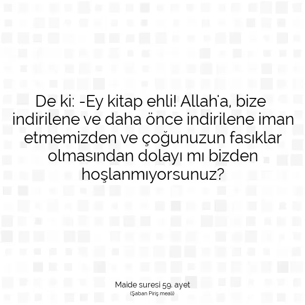 Ayetbul | Kuran Mealleri | Quran | Maide suresi 59. ayet