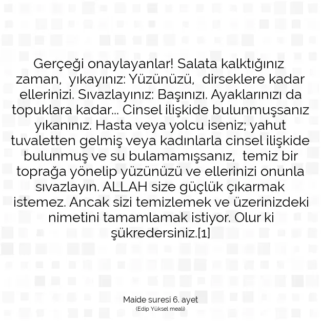 Ayetbul | Kuran Mealleri | Quran | Maide suresi 6. ayet