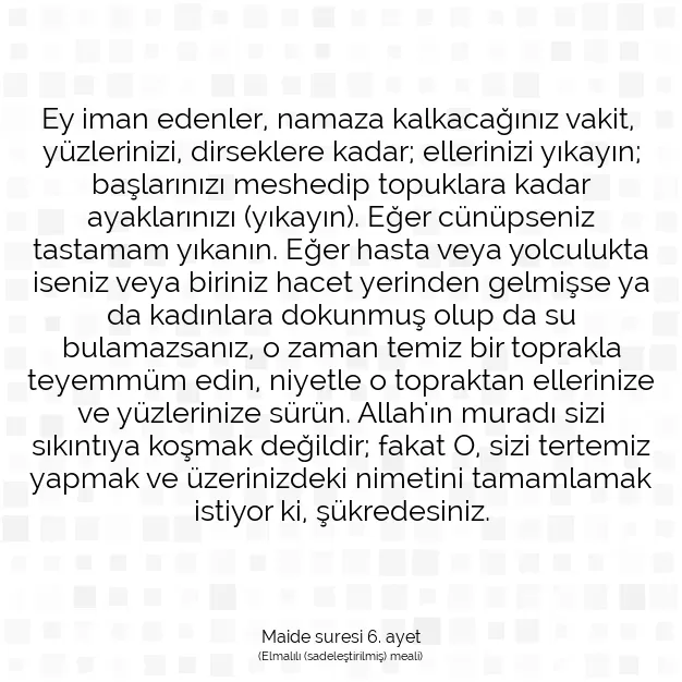 Ayetbul | Kuran Mealleri | Quran | Maide suresi 6. ayet