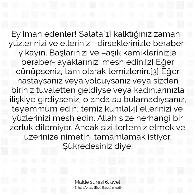 Ayetbul | Kuran Mealleri | Quran | Maide suresi 6. ayet