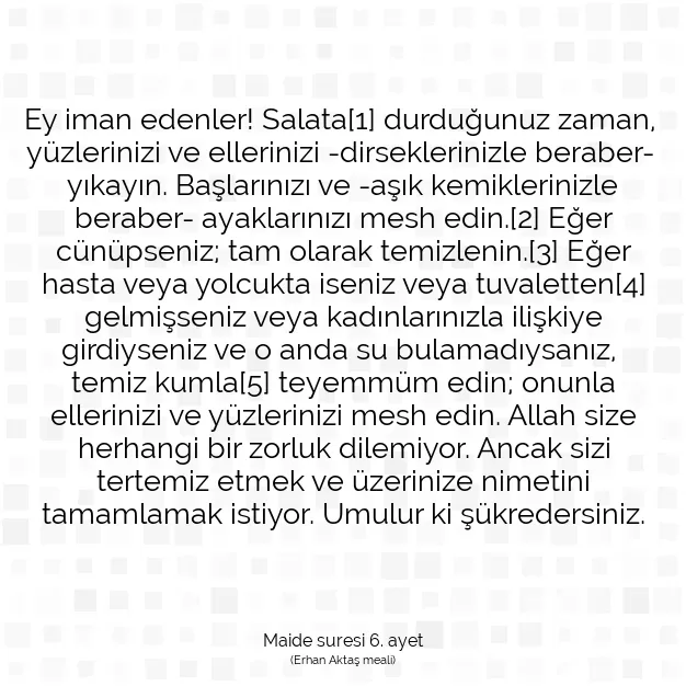 Ayetbul | Kuran Mealleri | Quran | Maide suresi 6. ayet