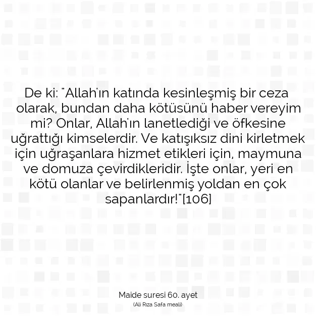 Ayetbul | Kuran Mealleri | Quran | Maide suresi 60. ayet