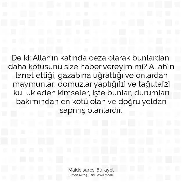 Ayetbul | Kuran Mealleri | Quran | Maide suresi 60. ayet