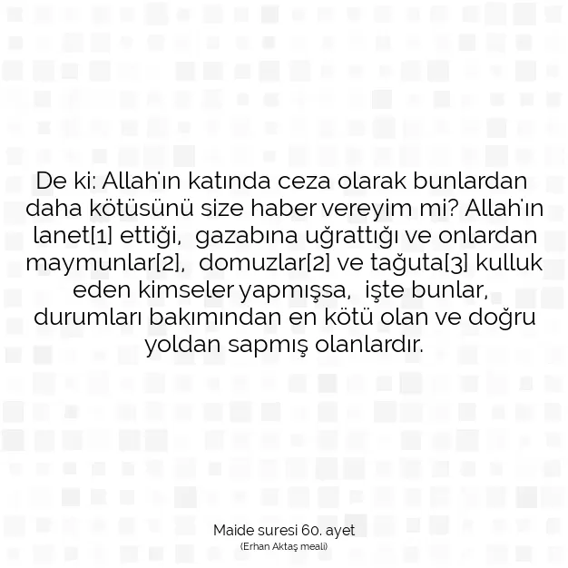 Ayetbul | Kuran Mealleri | Quran | Maide suresi 60. ayet