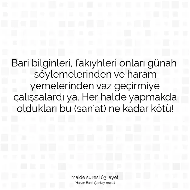 Ayetbul | Kuran Mealleri | Quran | Maide suresi 63. ayet