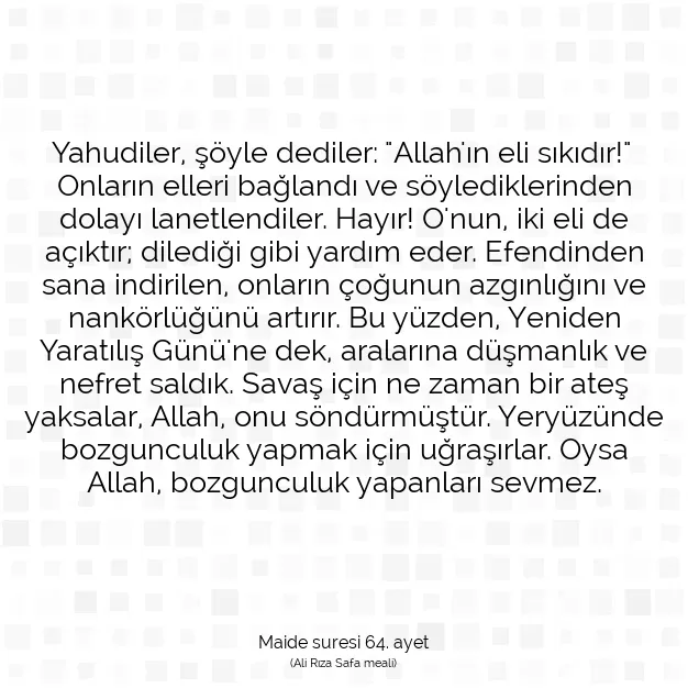 Ayetbul | Kuran Mealleri | Quran | Maide suresi 64. ayet