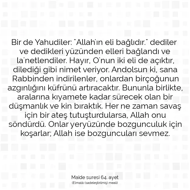 Ayetbul | Kuran Mealleri | Quran | Maide suresi 64. ayet