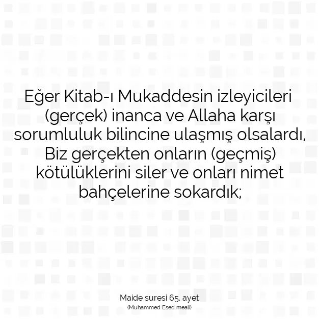 Ayetbul | Kuran Mealleri | Quran | Maide suresi 65. ayet