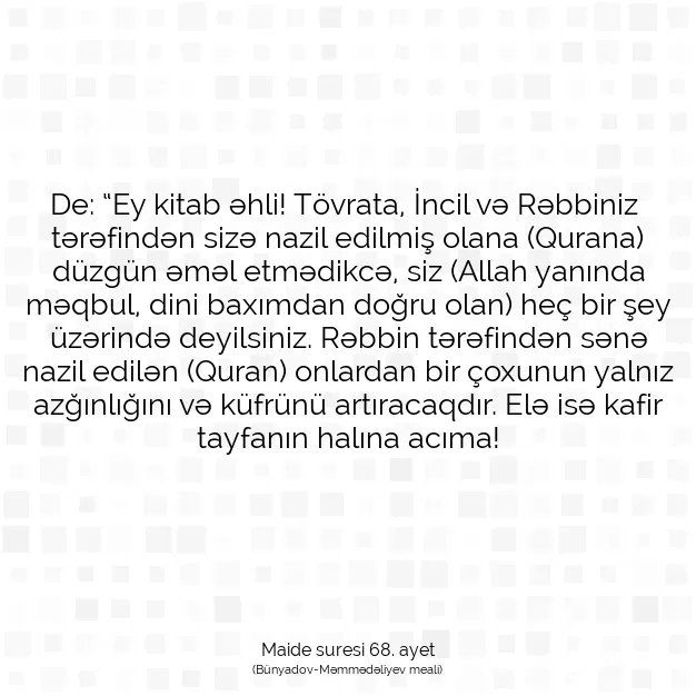 Ayetbul | Kuran Mealleri | Quran | Maide suresi 68. ayet