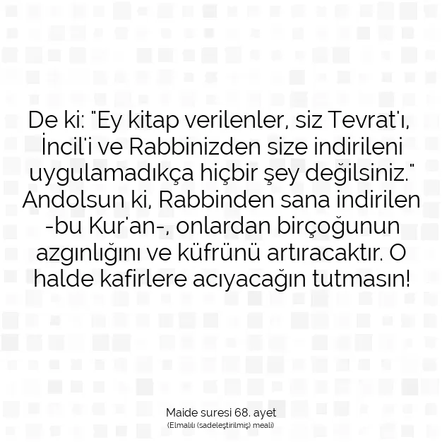 Ayetbul | Kuran Mealleri | Quran | Maide suresi 68. ayet