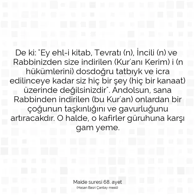 Ayetbul | Kuran Mealleri | Quran | Maide suresi 68. ayet