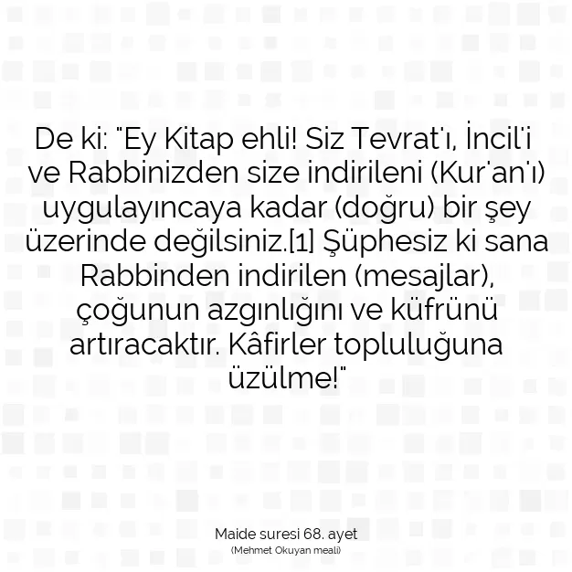 Ayetbul | Kuran Mealleri | Quran | Maide suresi 68. ayet