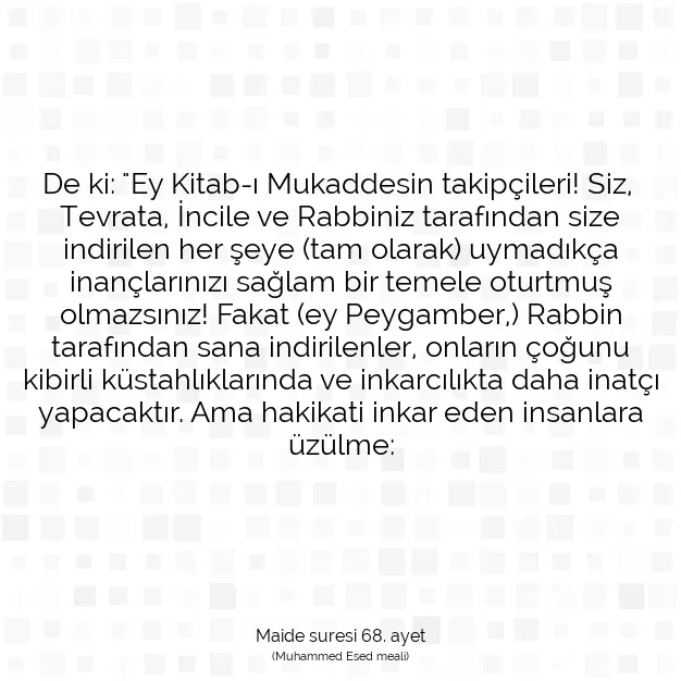 Ayetbul | Kuran Mealleri | Quran | Maide suresi 68. ayet