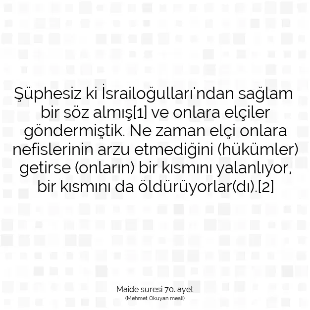 Ayetbul | Kuran Mealleri | Quran | Maide suresi 70. ayet